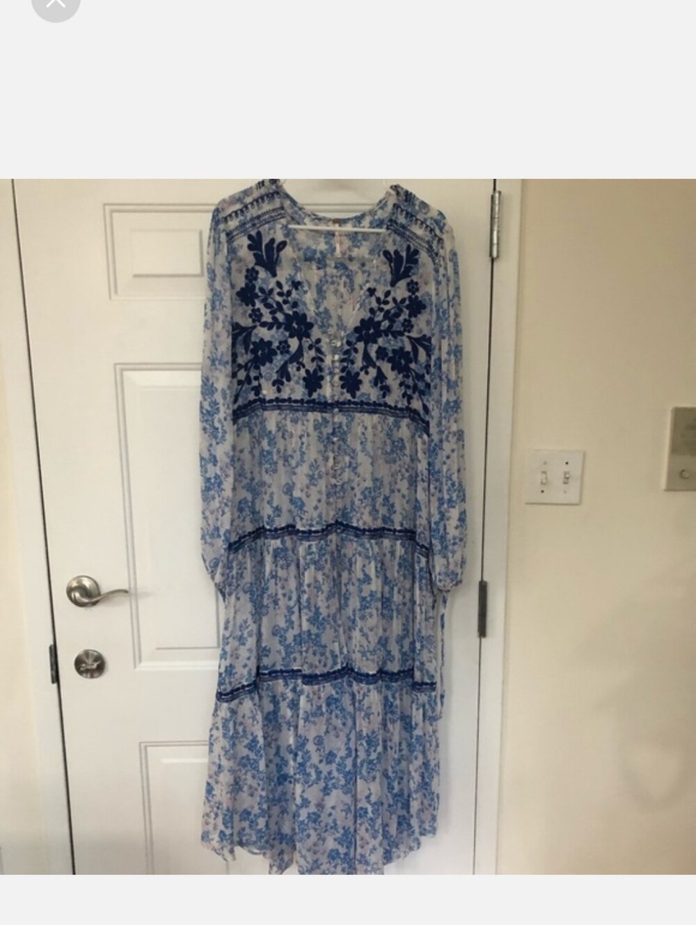 Call On me Embroidered Maxi Top Rare Blue - Picture 5 of 7